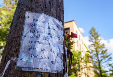 Memorial for Minneapolis officer Jamal Mitchell. Mitchell was killed in a mass shooting on May 30th, 2024 while responding.