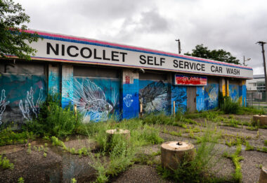 Nature taking back the car wash after what seems like weeks of rain in Minneapolis. The car wash on Nicollet Ave has been abandoned for years.