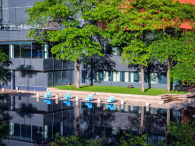 Minneapolis Peavey Plaza: Reflections of Architecture and Trees