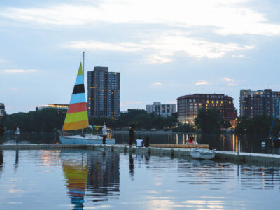 Bde Maka Ska, Minneapolis: Sailboat and Sunset View