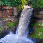 Minnehaha Falls in Minneapolis on June 23rd 2024 after days of rain.