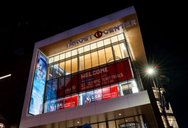The Target Center in Downtown Minneapolis during the US Team Gymnastics Olympic Trials.