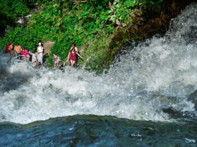 Minnehaha Falls Visitors, Minneapolis, June 2024