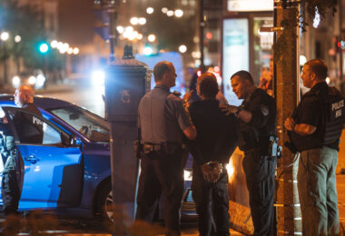 A man is arrested after driving his car into the barricades outside the 2024 Republican National Convention.