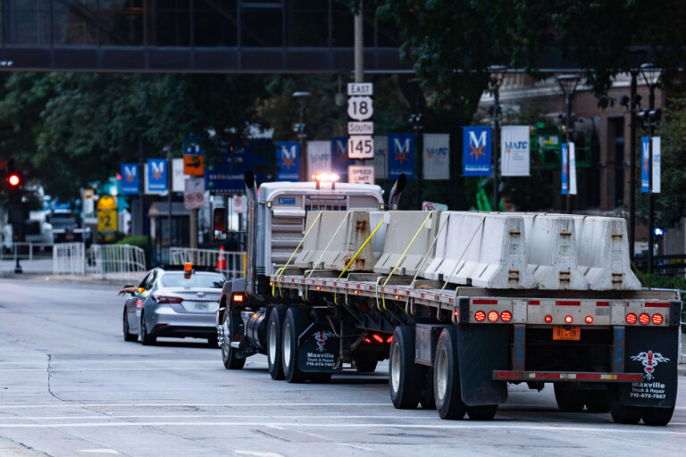 2024 RNC Concrete Barricades Arrive 1 Concrete barricades being installed at the 2024 Republican National Convention in Milwaukee.
