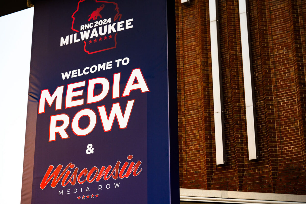 Media Row sign at the 2024 Republican National Convention.