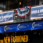 Turning Point Action branding atThe New Fashioned bar across from the Fiserv Forum where the 2024 Republican National Convention is being held.