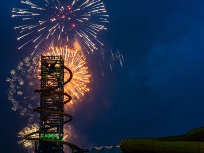 Mt. Olympus Fireworks Over The Rise of Icarus, Wisconsin Dells