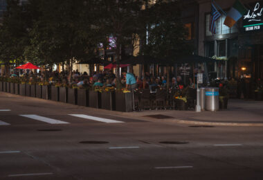 The Local Irish Pub in Downtown Minneapolis. The patio full of convention goers.