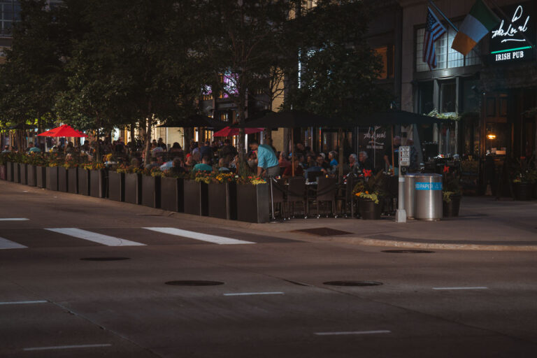 Full patio at The Local in Downtown Minneapolis 1 The Local Irish Pub in Downtown Minneapolis. The patio full of convention goers.