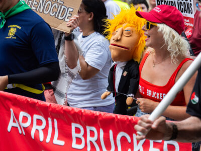 April Brucker and Puppet at 2024 RNC March in Milwaukee