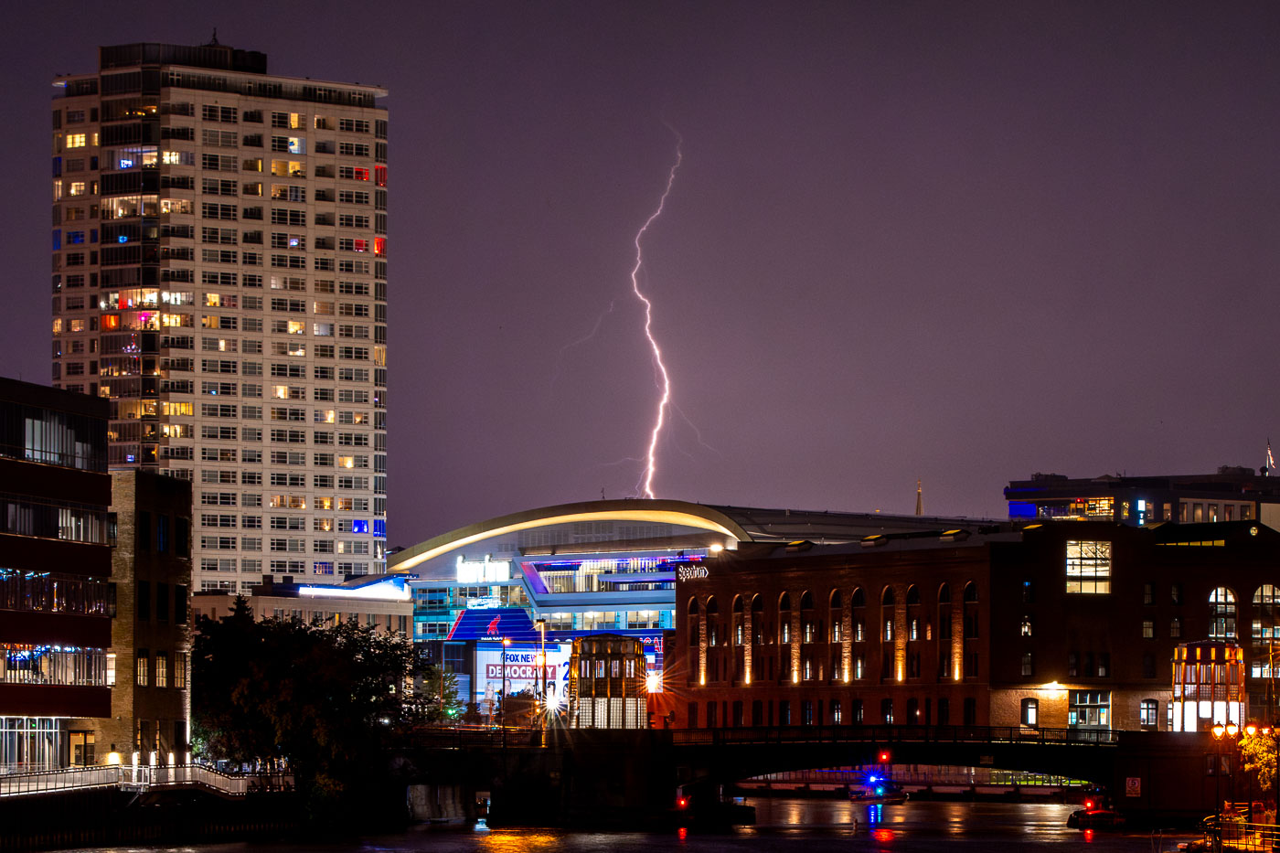 Lightning hits Fiserv during 2024 RNC