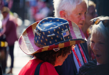MAGA hat wearing delegates at the 2024 Republican National Convention.