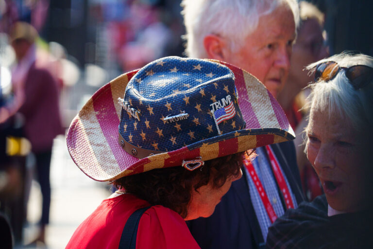 MAGA Delegates at the RNC 2 MAGA hat wearing delegates at the 2024 Republican National Convention.