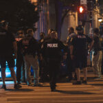 A man is arrested after driving his car into the barricades outside the 2024 Republican National Convention.