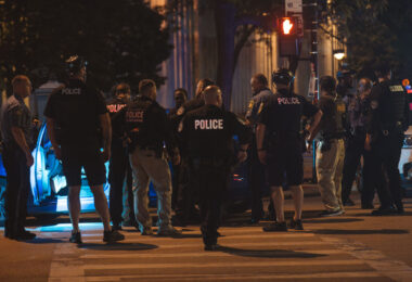A man is arrested after driving his car into the barricades outside the 2024 Republican National Convention.