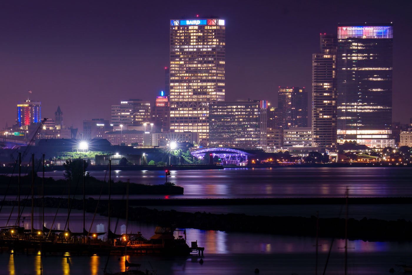 MIlwaukee Red White and Blue Skyline