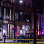 Minneapolis Police at the scene of a shooting on Lake Street in Uptown Minneapolis.