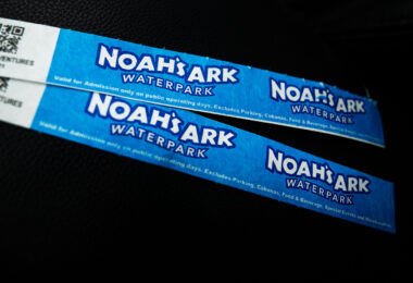 Wristbands for Noah's Ark Waterpark in Wisconsin Dells.
