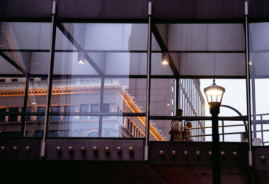 People walking inside the Minneapolis skyways in July 2024.
