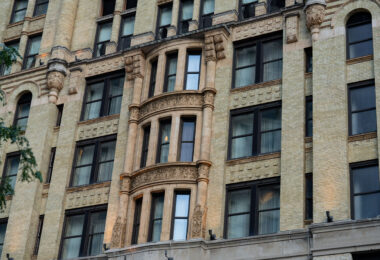 The Pfister Hotel in Milwaukee. The heavily secured hotel was where former President Donald Trump was staying during the 2025 Republican National Convention.