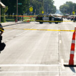 Milwaukee Police at the scene of the Samuel Sharpe shooting. Sharpe was shot and killed by the Columbus Police during the 2024 Republican National Convention.