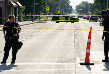 Milwaukee Police at the scene of the Samuel Sharpe shooting. Sharpe was shot and killed by the Columbus Police during the 2024 Republican National Convention.
