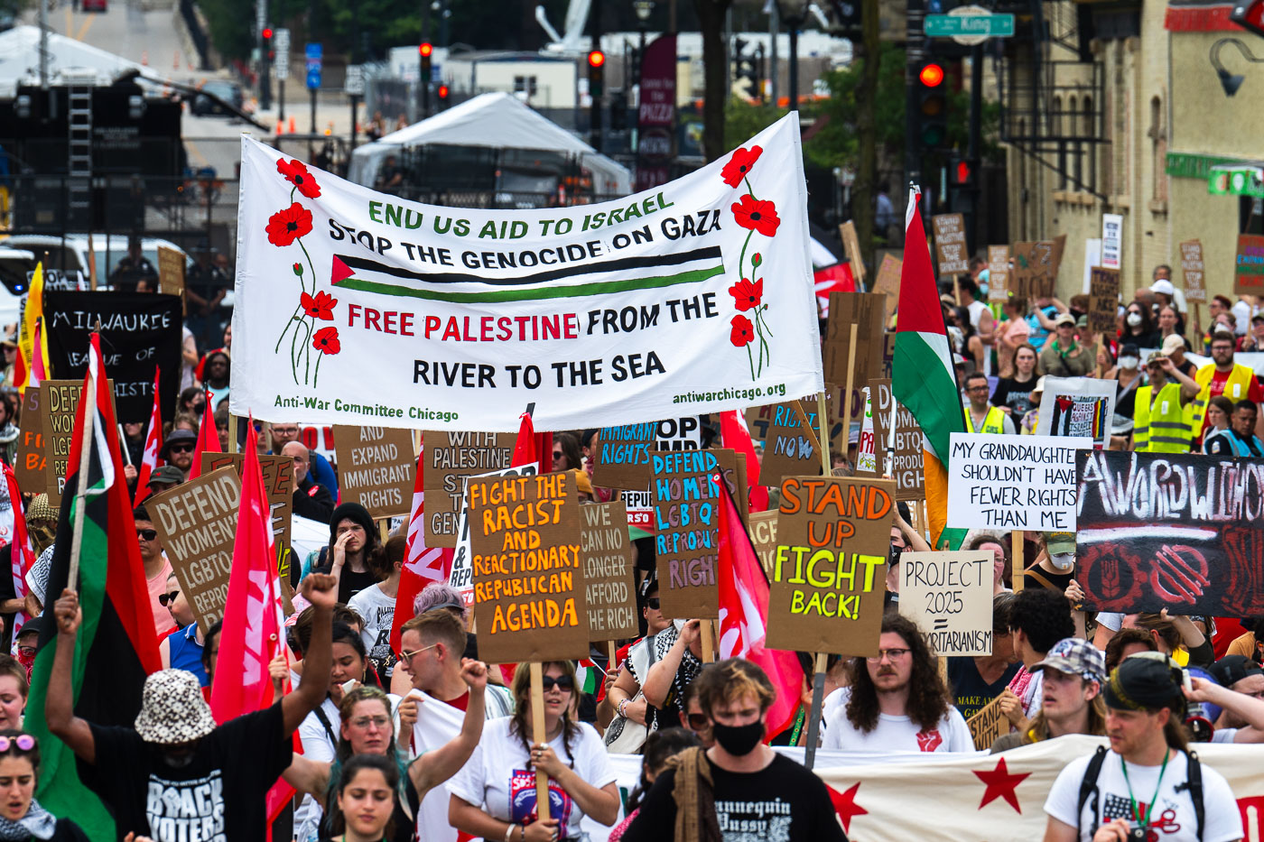 Protesters at the March on the RNC