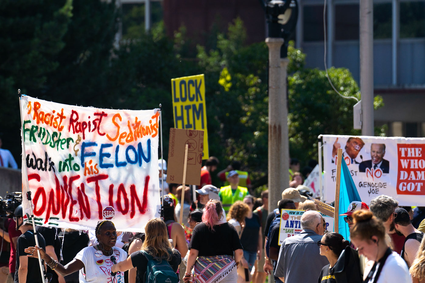 RNC Protet Sign Racist Rapist Seditionist Fraudster Felon