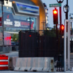 Security fencing in the streets around the 2024 Republican National Convention in Milwaukee.