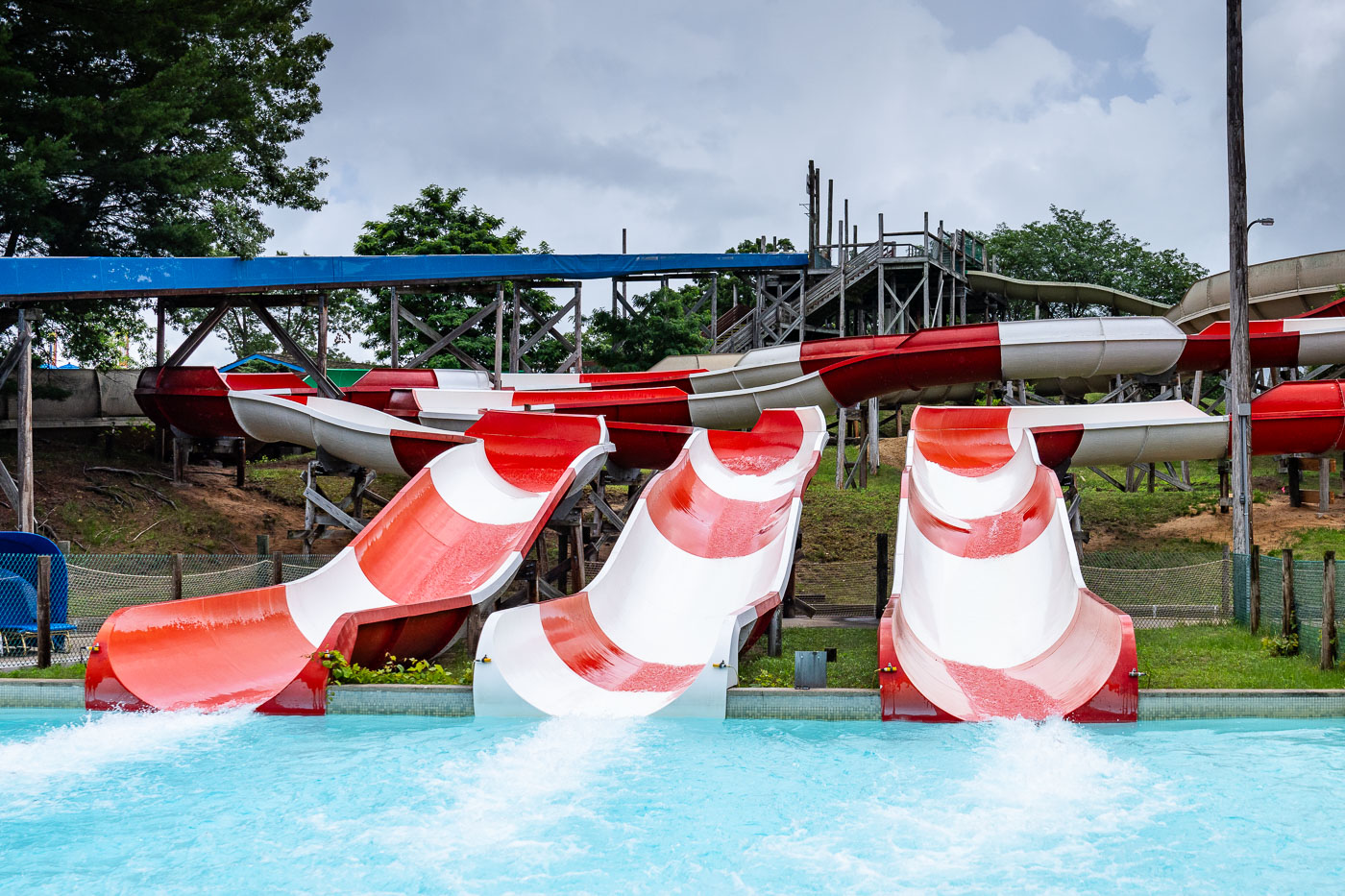 Three waterslides at Noah's Ark