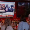 Tonight in Milwaukee across from the Fiserv Forum where the Republican National Convention begins on Monday. Patrons at a bar watch as news breaks of what’s being called an assassination attempt at a Trump rally.