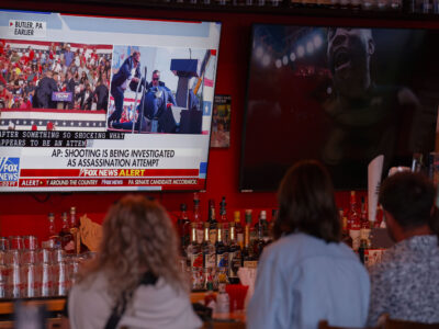Milwaukee Bar Watches News of Trump Rally Shooting Near Fiserv Forum