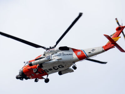 US Coast Guard Helicopter Over 2024 RNC in Milwaukee