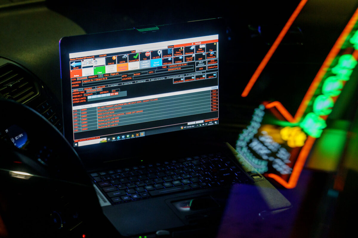 The computer inside a Minneapolis police squad car.