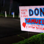 A Don Samuels yard sign seen in South Minneapolis. Samuels is running against Ilhan Omar in the Minnesota CD5 primary.