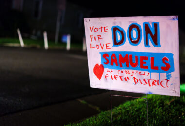 A Don Samuels yard sign seen in South Minneapolis. Samuels is running against Ilhan Omar in the Minnesota CD5 primary.