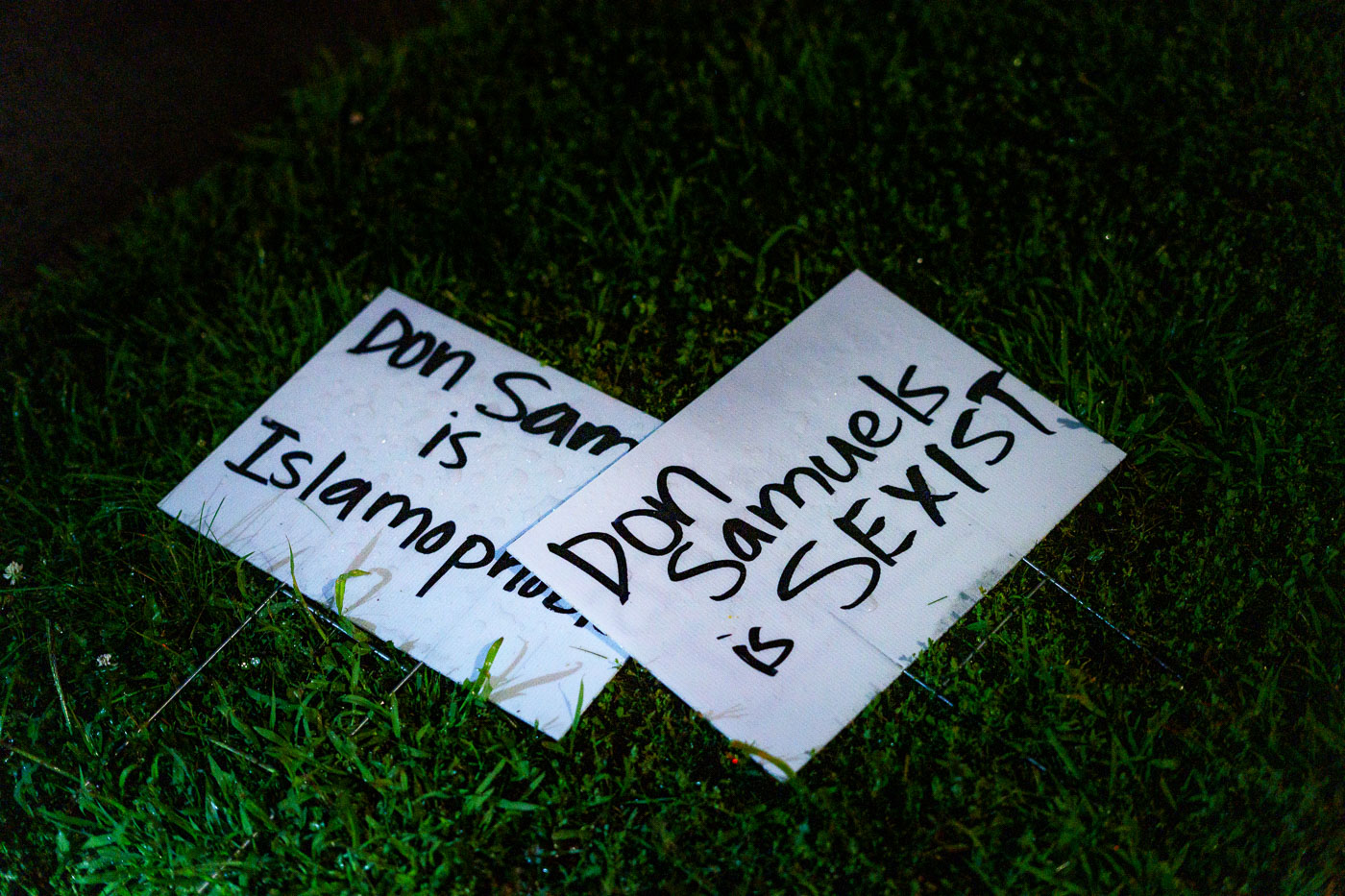 Don Samuels is Sexist yard sign