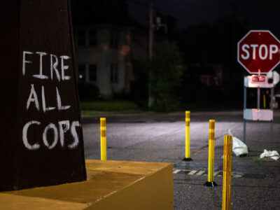 George Floyd Square: "Fire All Cops" Graffiti
