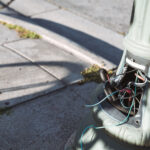 Copper theft from street poles in Minneapolis.