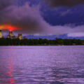 Clouds break up following severe thunderstorms in Minneapolis on August 26, 2024.