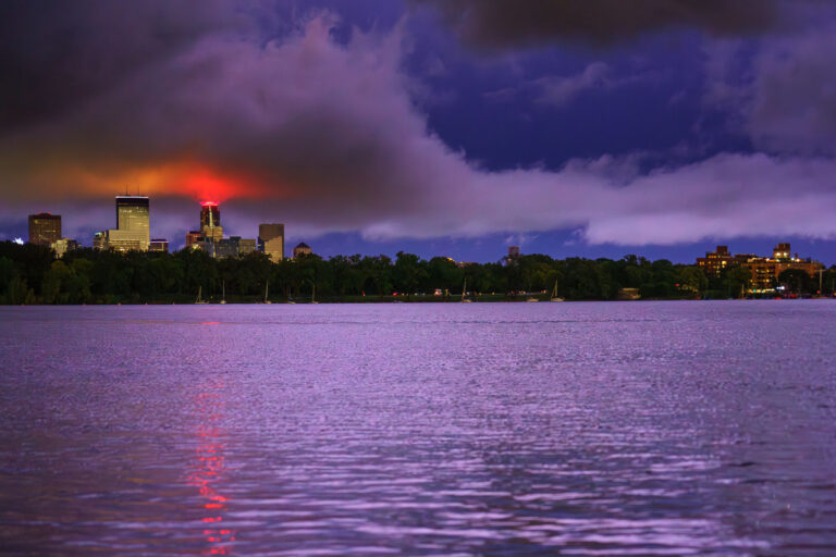 Thunderstorm over Downtown Minneapolis 4 Clouds break up following severe thunderstorms in Minneapolis on August 26, 2024.