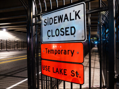 31st Street Sidewalk Closed, Use Lake St. Minneapolis