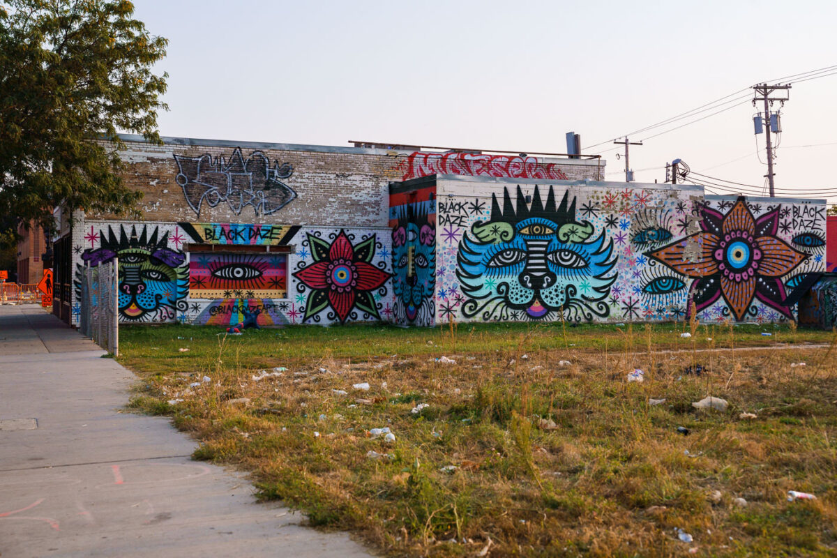 A mural on Chicago Avenue in Minneapolis by the artist Black Daze.