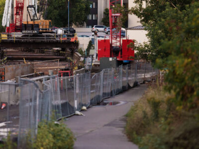Southwest LRT tunnel construction on Midtown Greenway, Minneapolis