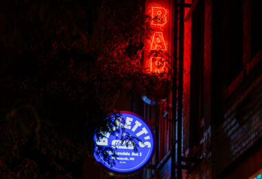 The signs at Beckett's Bar on Lyndale Avenue in Uptown Minneapolis. The bar takes the place of the former Country Bar and more recently Fool Me Once.
