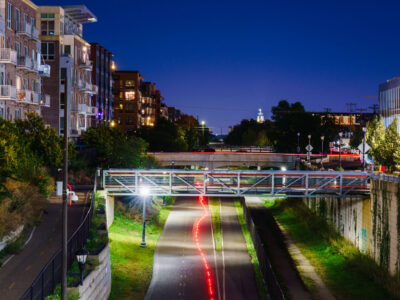 Midtown Greenway Pedestrian Bridge at Night - Minneapolis, MN
