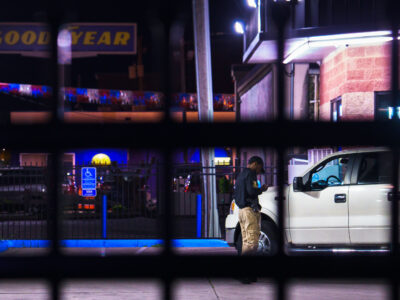 Armed Guard at Minneapolis Gas Station on Lake Street