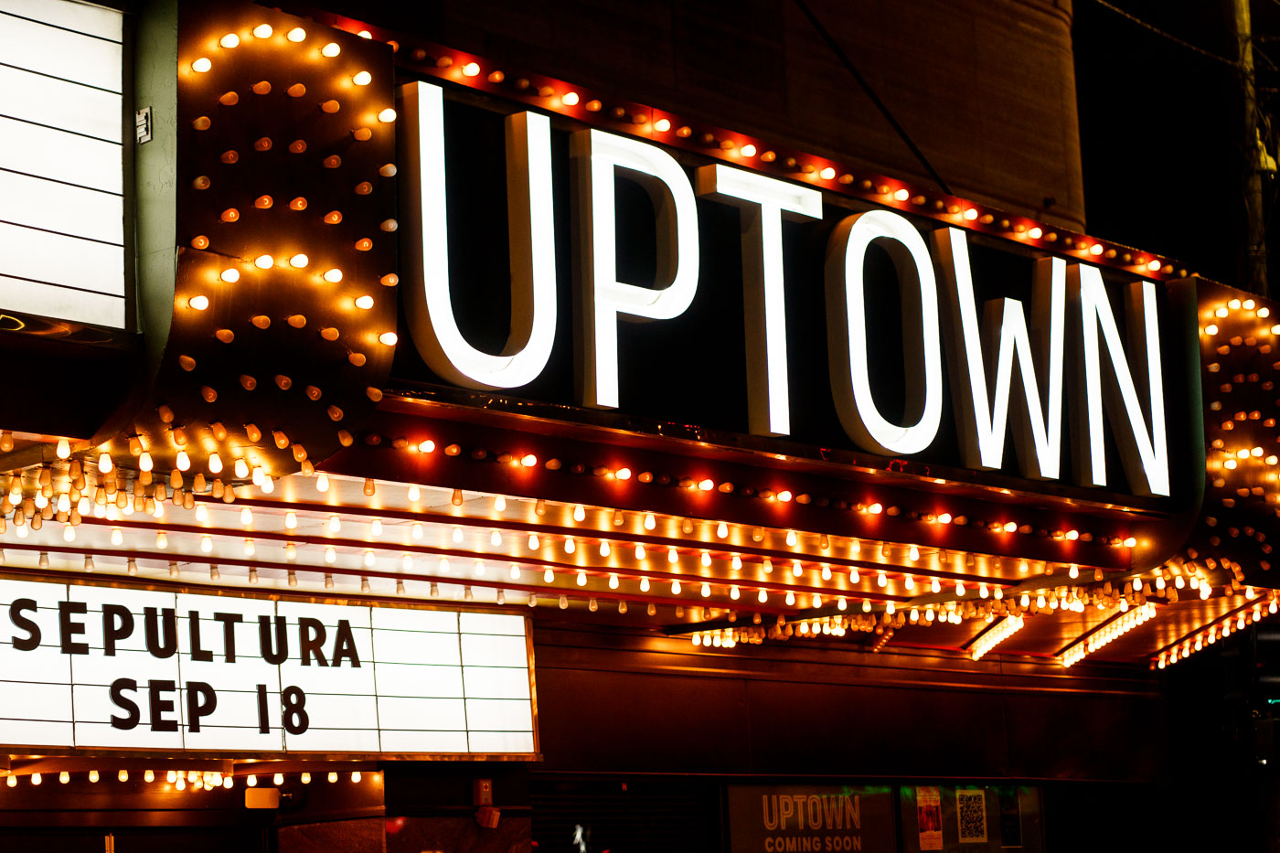 Sepultura on the Uptown Theater Marquee