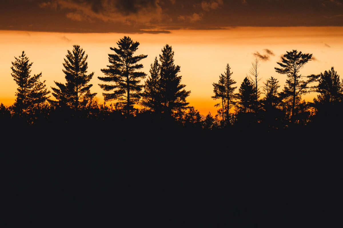 Sunset in the Superior National Forest in Northern Minnesota.